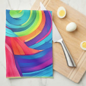Rainbow Swirl Chaos Design Theedoek (Quarter Fold)