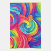 Rainbow Swirl Chaos Design Theedoek (Verticaal)