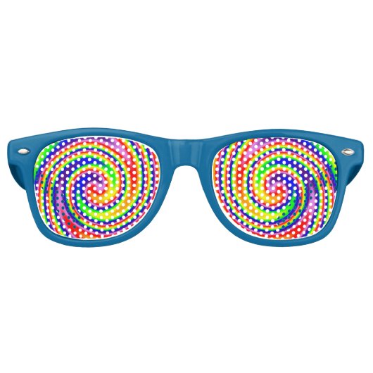 Rainbow Swirl Colorful Cheerful Fun Artistic Retro Zonnebril (Voorkant)