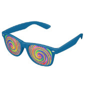 Rainbow Swirl Colorful Cheerful Fun Artistic Retro Zonnebril (Gekanteld)