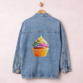 Rainbow Swirl Cupcake with Colorful Wrapper Denim Jacket (Hangar)