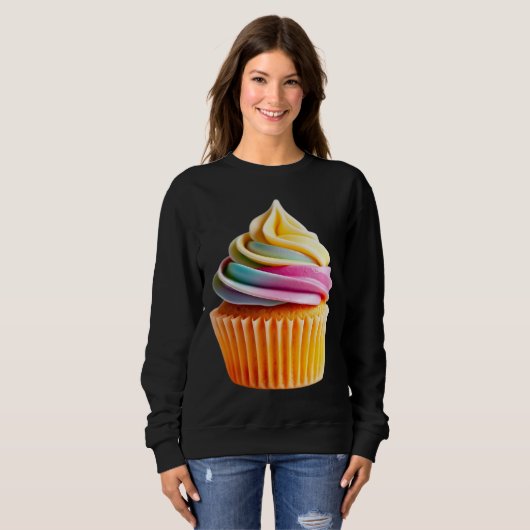 Rainbow Swirl Cupcake with Colorful Wrapper Trui (Voorkant volledig)