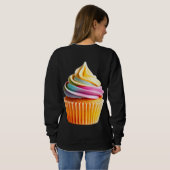 Rainbow Swirl Cupcake with Colorful Wrapper Trui (Achterkant volledig)