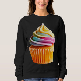 Rainbow Swirl Cupcake with Colorful Wrapper Trui