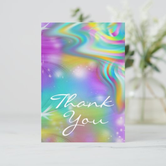 Rainbow Swirl Dank je wel Bedankkaart (Staand voorkant)