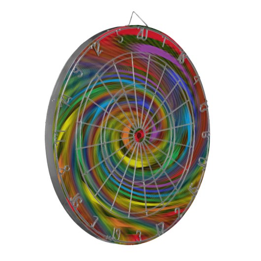 Rainbow Swirl Dart Board Dartbord (Voorkant Links)