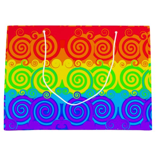 Rainbow Swirl Gift Bag Groot Cadeauzakje (Voorkant)