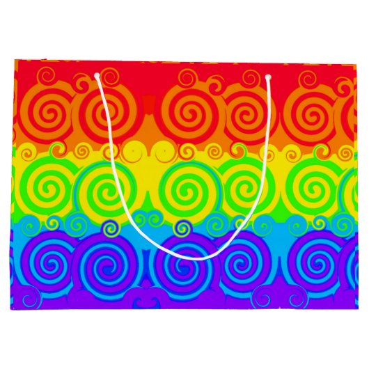 Rainbow Swirl Gift Bag Groot Cadeauzakje (Achterkant)