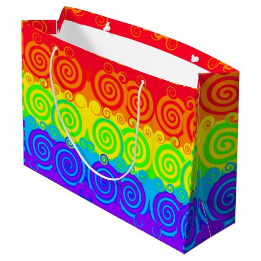 Rainbow Swirl Gift Bag Groot Cadeauzakje (Achterkant Gekanteld)