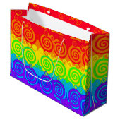 Rainbow Swirl Gift Bag Groot Cadeauzakje (Voorkant Gekanteld)