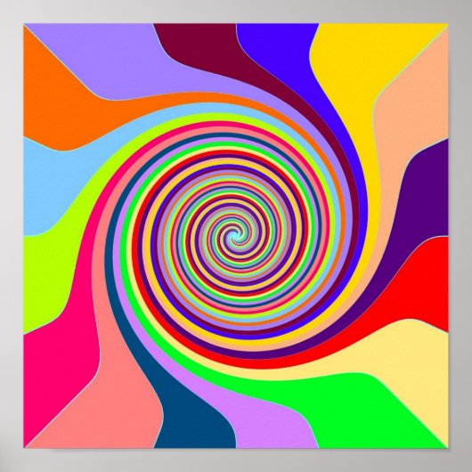Rainbow swirl Groovy psychedelic pop art poster (Voorkant)