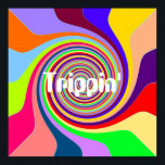 Rainbow swirl Groovy psychedelic pop art Trippin' Poster<br><div class="desc">Trippin' hippy poster met een groovy,  funky ontwerp van de psychedelische regenboogdraden geïnspireerd door pop kunst uit de jaren '60 en '70. Dit leuke,  kleurrijke,  heldere design zorgt zeker voor een glimlach.</div>