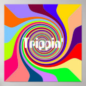 Rainbow swirl Groovy psychedelic pop art Trippin' Poster (Voorkant)