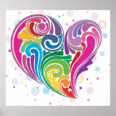 Rainbow Swirl Heart Poster (Voorkant)