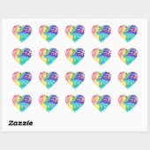 Rainbow Swirl Heart Stickers (Vel)