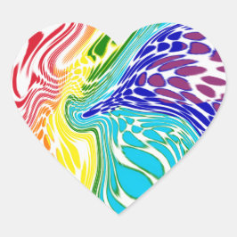 Rainbow Swirl Heart Stickers