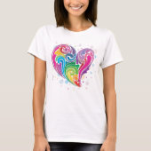 Rainbow Swirl Heart T-shirt (Voorkant)