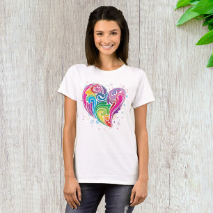 Rainbow Swirl Heart T-shirt