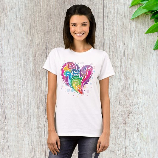 Rainbow Swirl Heart T-shirt