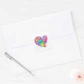 Rainbow Swirl Heart Vierkante Sticker