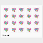 Rainbow Swirl Heart Vierkante Sticker (Vel)