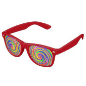 Rainbow Swirl Kleurrijke Vrolijke Plezier Retro Zonnebril (Gekanteld)