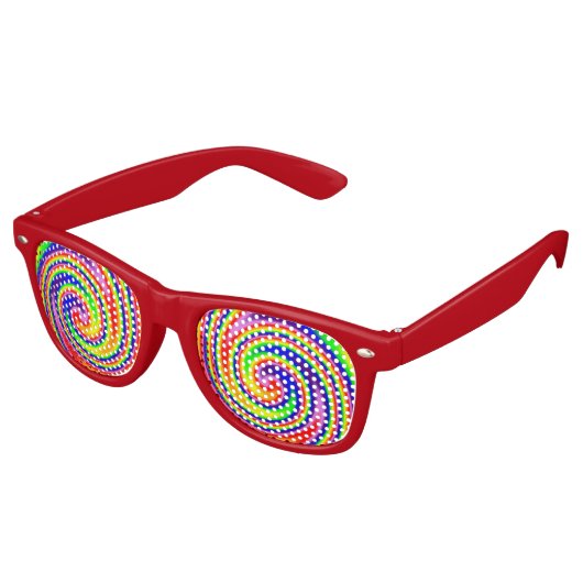 Rainbow Swirl Kleurrijke Vrolijke Plezier Retro Zonnebril (Gekanteld)