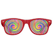Rainbow Swirl Kleurrijke Vrolijke Plezier Retro Zonnebril (Voorkant)
