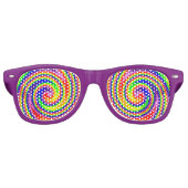 Rainbow Swirl Kleurrijke Vrolijke Plezier Retro Zonnebril (Voorkant)