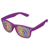 Rainbow Swirl Kleurrijke Vrolijke Plezier Retro Zonnebril (Gekanteld)