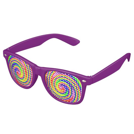 Rainbow Swirl Kleurrijke Vrolijke Plezier Retro Zonnebril (Gekanteld)
