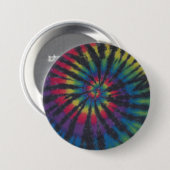 Rainbow Swirl met zwarte strepen Button (Voorkant /achterkant)