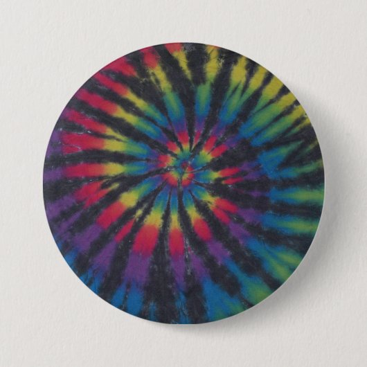 Rainbow Swirl met zwarte strepen Button (Voorkant)