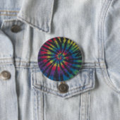 Rainbow Swirl met zwarte strepen Button (In situ)