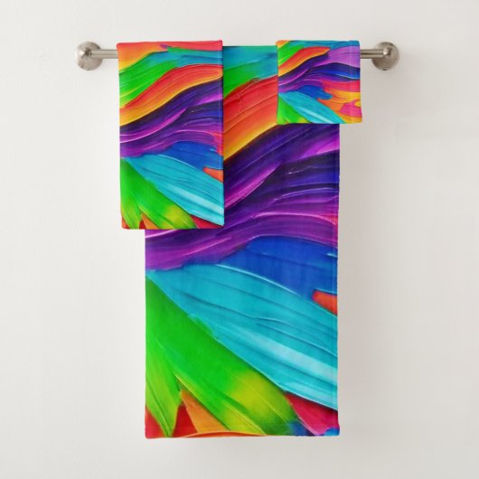 Rainbow Swirl Painting Bad Handdoek (Insitu)