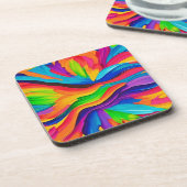 Rainbow Swirl Painting Bier Onderzetter (Linkerzijde)