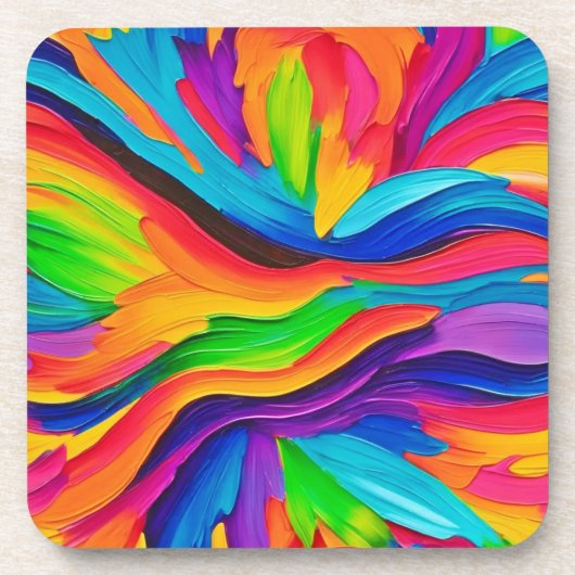 Rainbow Swirl Painting Bier Onderzetter (Voorkant)