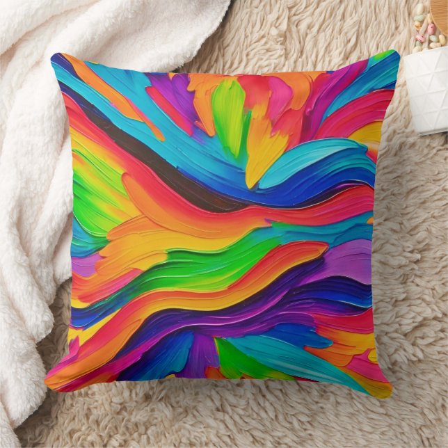 Rainbow Swirl Painting Kussen (Deken)
