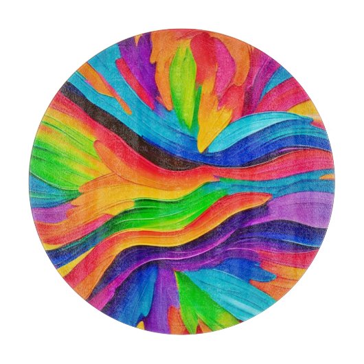 Rainbow Swirl Painting Snijplank (Voorkant)