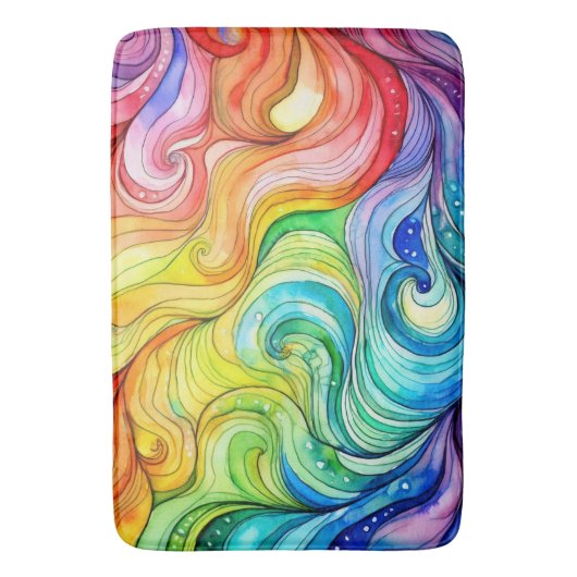 Rainbow Swirl Pattern Badmat (Voorkant Verticaal)