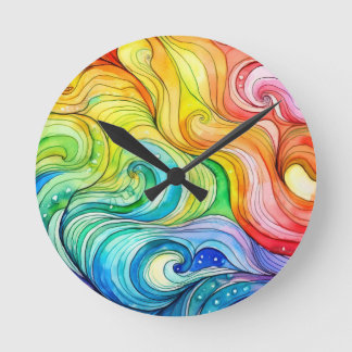 Rainbow Swirl Pattern Ronde Klok