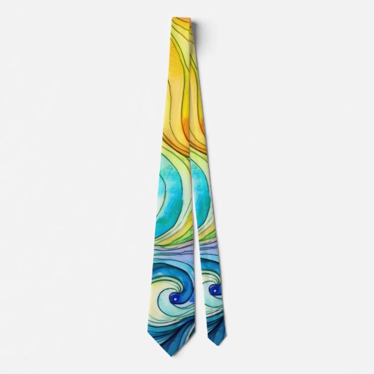 Rainbow Swirl Pattern Stropdas (Voorkant)