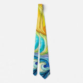 Rainbow Swirl Pattern Stropdas (Achterkant)