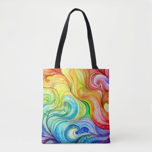 Rainbow Swirl Pattern Tote Bag (Voorkant)