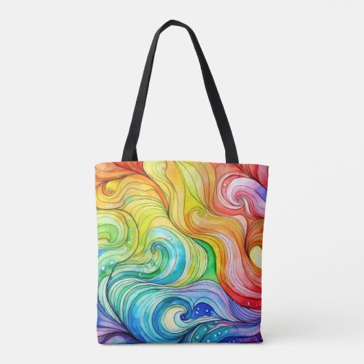 Rainbow Swirl Pattern Tote Bag (Achterkant)