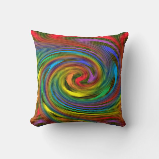 Rainbow Swirl Pillow Kussen (Voorkant)