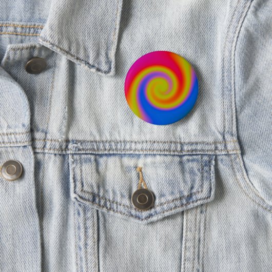 Rainbow Swirl Ronde Button 5,7 Cm (In situ)