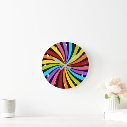 Rainbow Swirl Ronde Klok (Huis)