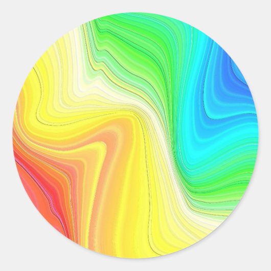 Rainbow Swirl Ronde Sticker (Voorkant)