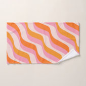Rainbow Swirl Roze Oranje Abstract Retro Sunshine Bad Handdoek (Handdoek)